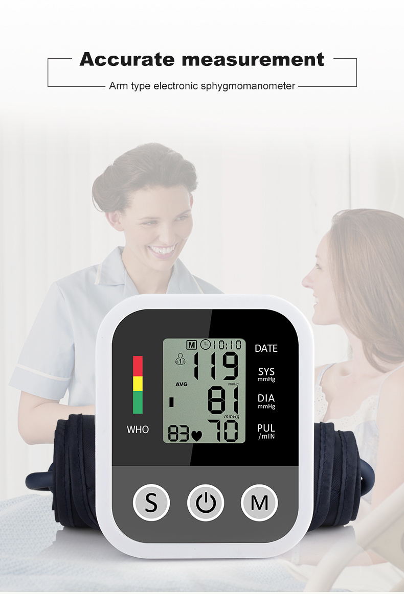 Household Blood Pressure Monitor, Upper Arm Digital Sphygmomanometer