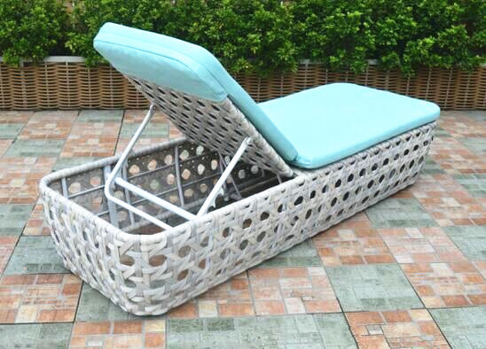 New Design PE Rattan Outdoor Furniture Leisure Sunbed