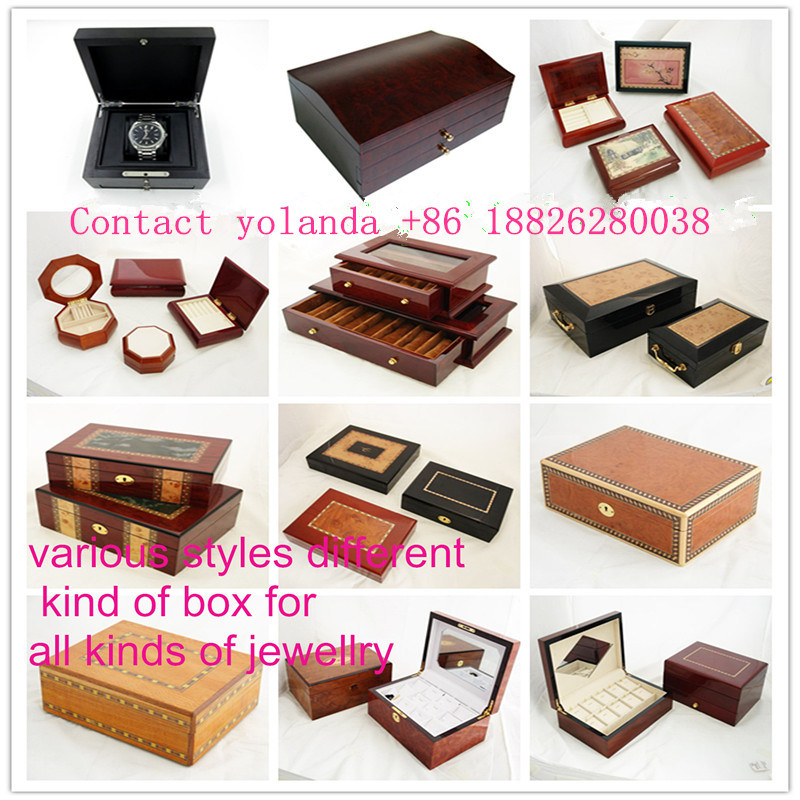New Design Wood Jewelry Gift Box PU Leather Jewellery Package, Storage Box