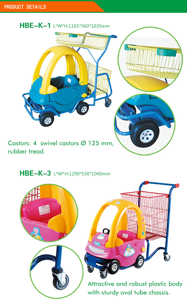 Plastic Colourful Kids Children's Store Supermarket Shopping Cart