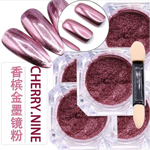 Rose Gold Powder Glitter Chrome Color Ibn Mirror Gel Nail Chrome Magic Powder Mirror Powder