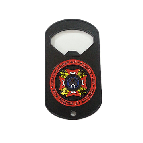 Metal Beer Bottle Opener with Black Red Soft Enamel Paint