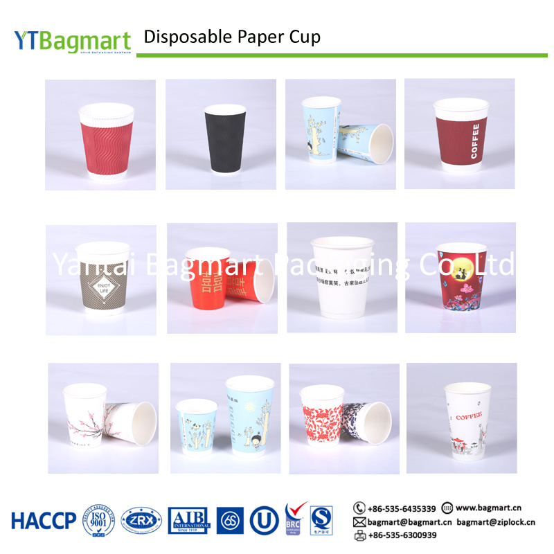 Custom Design Paper Cup for Hot Drink Disposable Paper Cup for Coffee/Milk/Tea