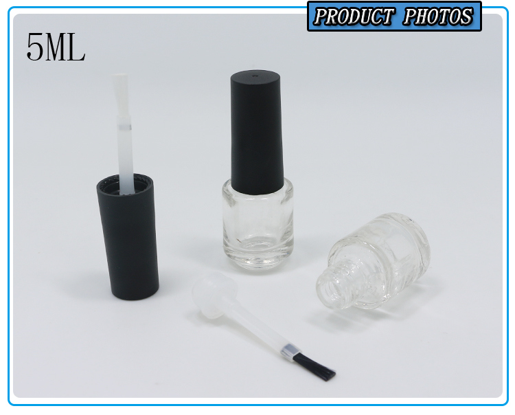 5ml Small Empty Glass Nail Polish Bottle with Brush and Cap