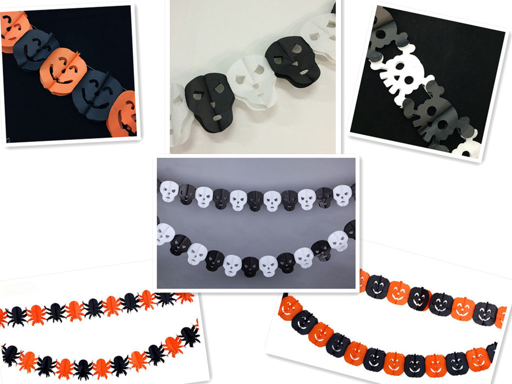 Happy Halloween Paper Banner with Nice Printing, Tissue Paper Garland