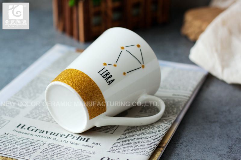 10oz 11oz 12oz V Shape Star Sign Design China Ceramic Coffee Mug Tea Mug Milk Mug