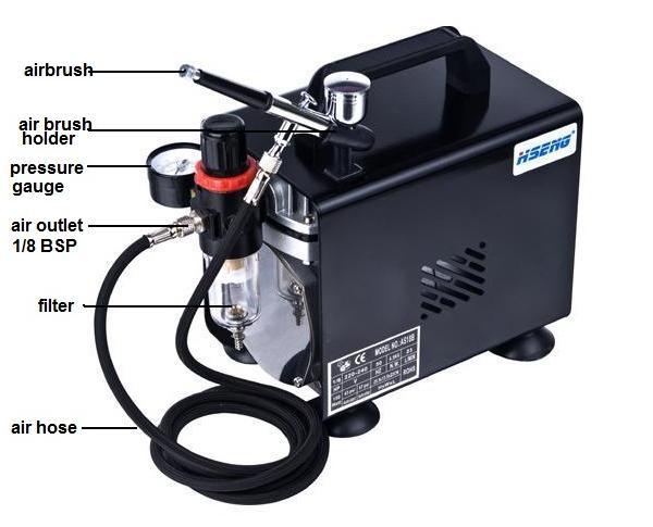 As18bk Popular Product Tattoo Machines Airbrush and Compressor Kits