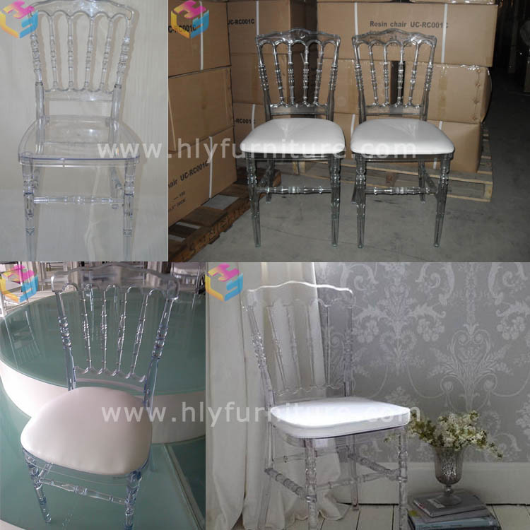 Hotel Banquet Restaurant Dining Wedding Acrylic Clear Resin Napoleon Chair