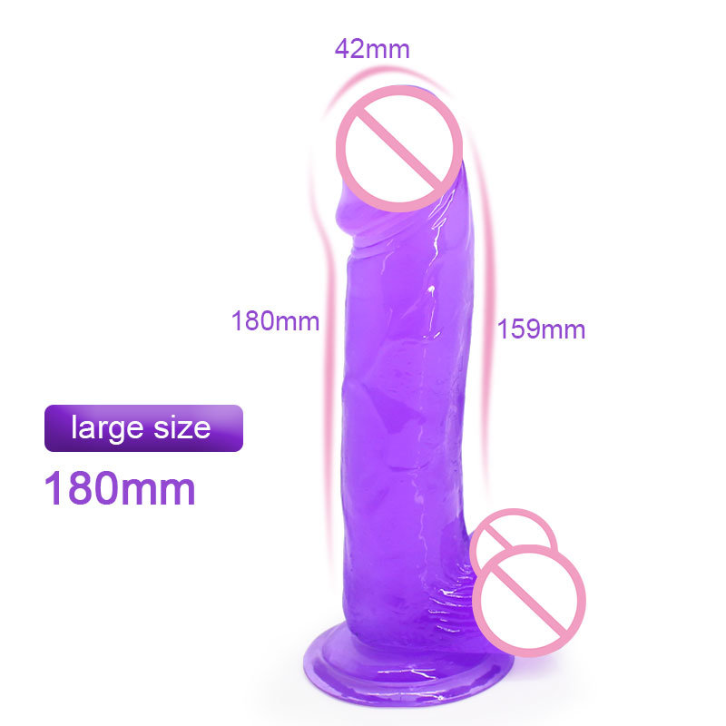 Silicone Realistic Crystal Jelly Dildo Masturbation Erotic Sex Toy for Women