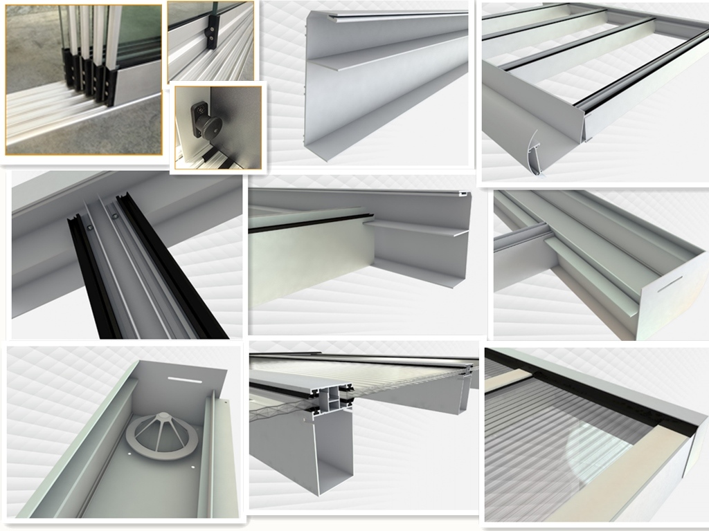 Ral9016 Flat Patio Cover with Polycarbonate Sheet Roof