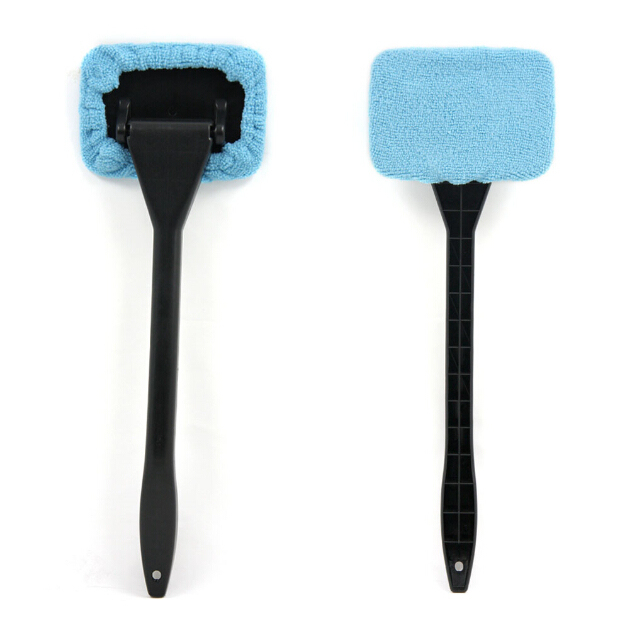 Microfiber Auto Window Car Cleaning Long Handle Car Wash Brush Dust Car Care Windshield Shine Towel Handy Washable Car Cleaner