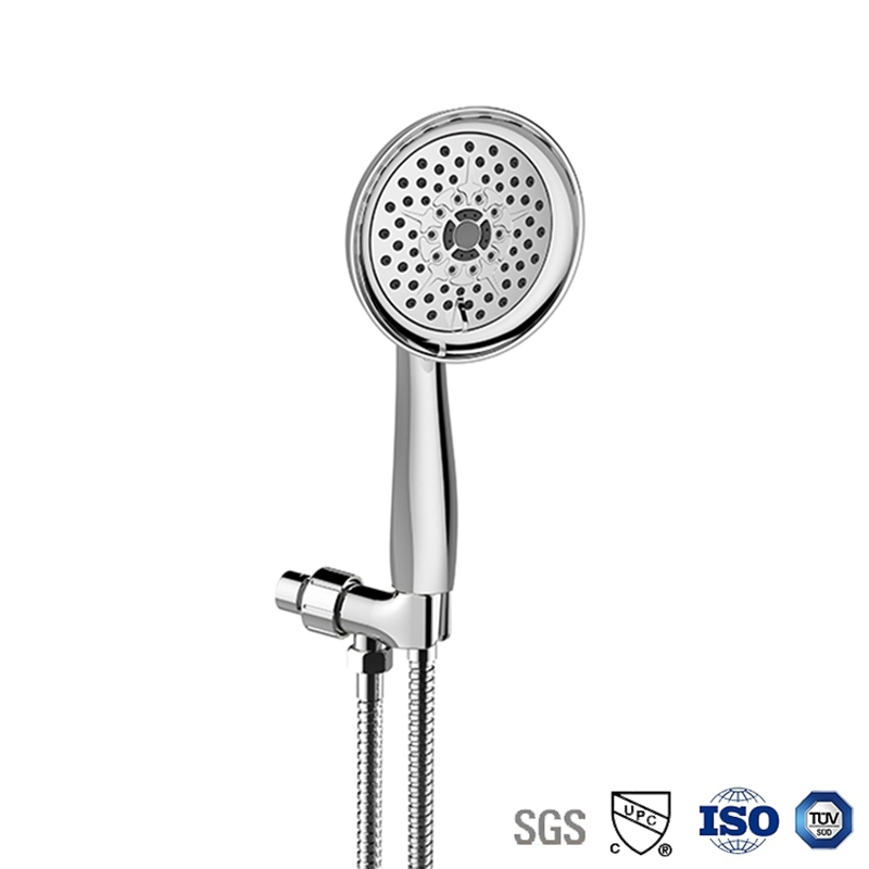 Multi Function Bathroom Shower Head Water Saving Chrome Rainfall Round Shower Set