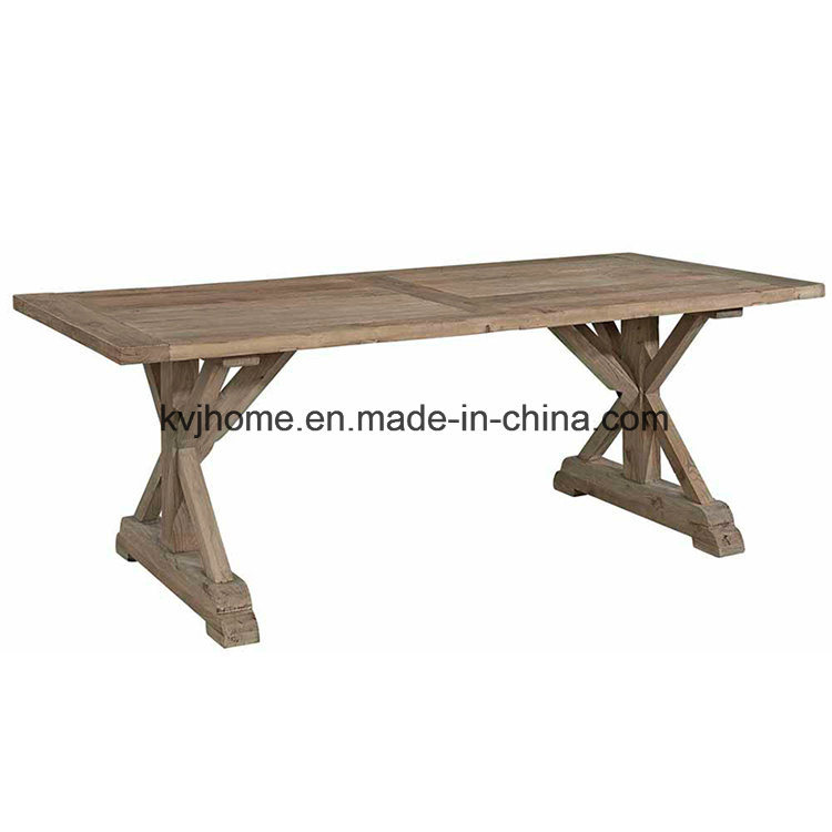 Country Style Rectangular White Used Wooden Dining Table (AF-120)