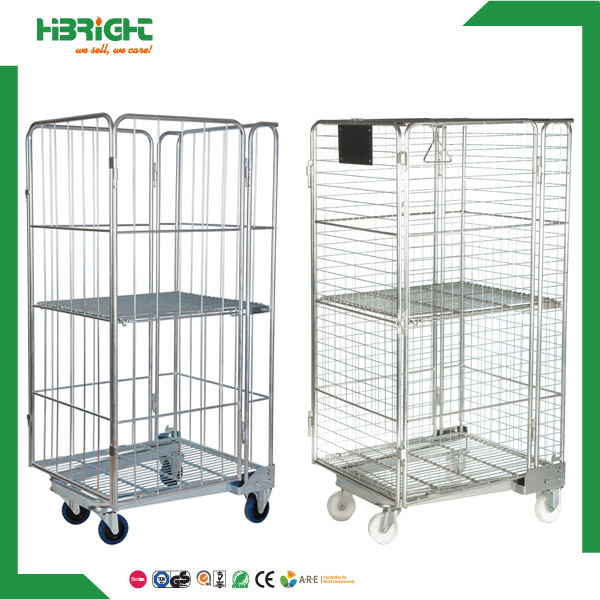 Supermarket Heavy Duty Foldable Nestable Storage Roll Cage