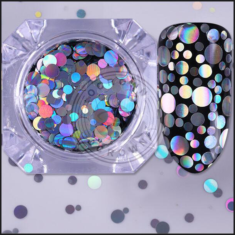 Laser Holographic Flakies Mixed Round Glitter Nail Sequins Paillette