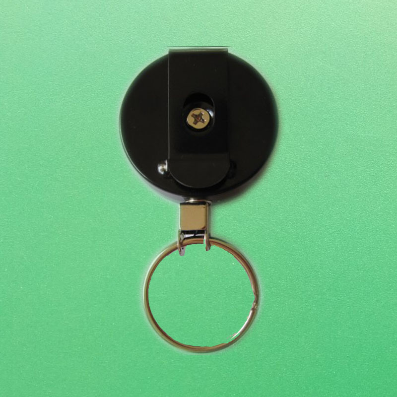 Heavy Duty Metal Belt Retractable ID Key Ring Holder