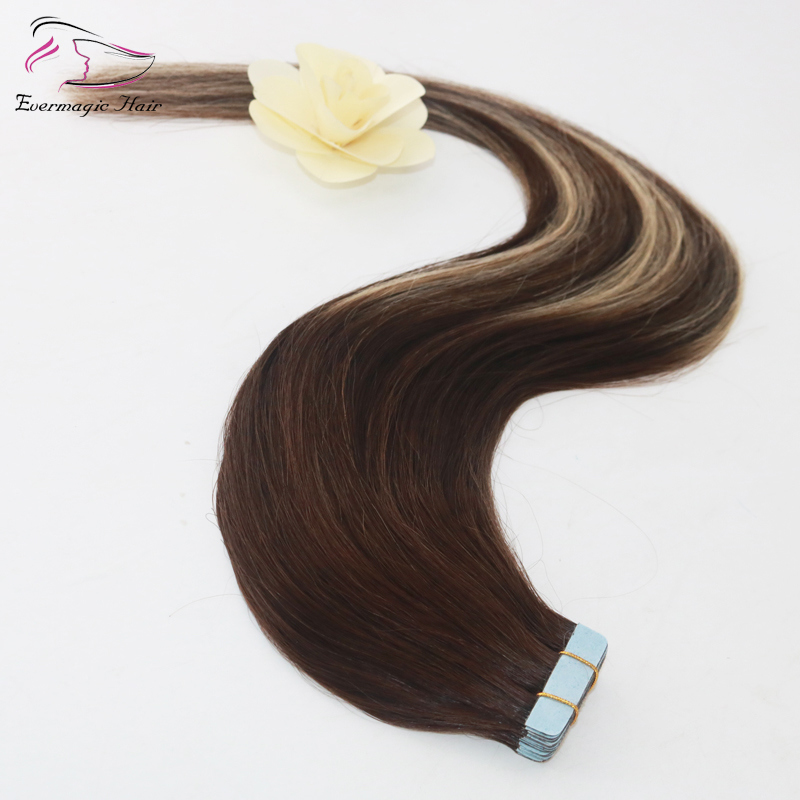 Two Tone Color 3/24# Mixed Honey Blonde Colorful Tape in Human Hair Extensions