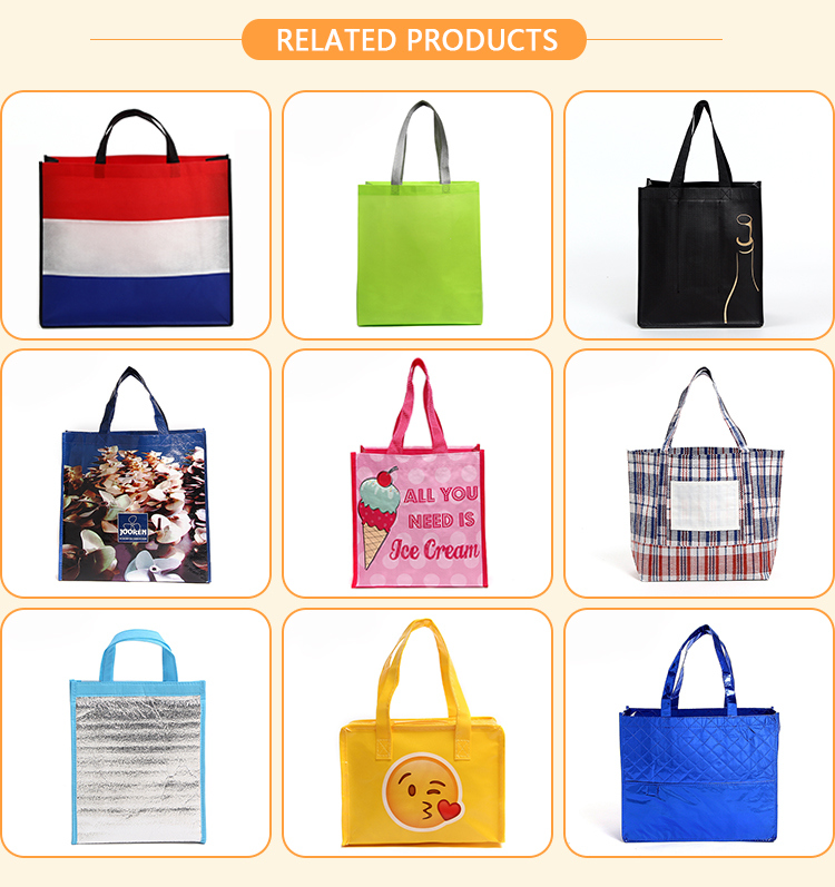 Eco Friendly PP Laminated Non Woven Tote Shopping Bag Recycle Reusable Bag