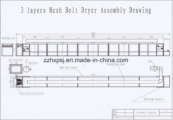 Continuous Drying Hot Air Mesh Belt Dryer for Coal, Coke Briquettes