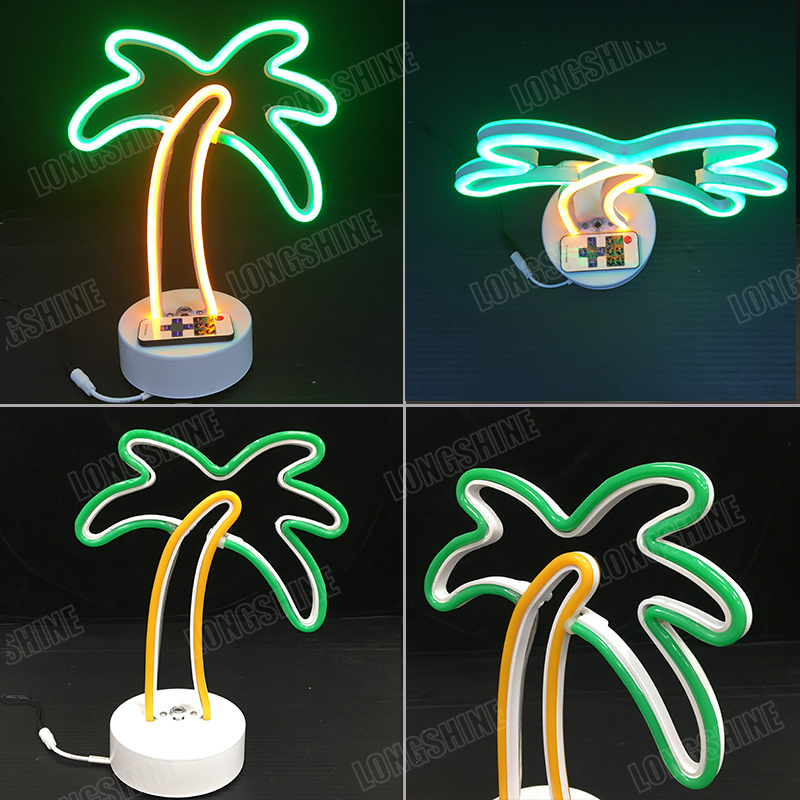 Custom Sign LED Flamingo Coconut Tree Cloud Cactus Neon Table Light for Desk