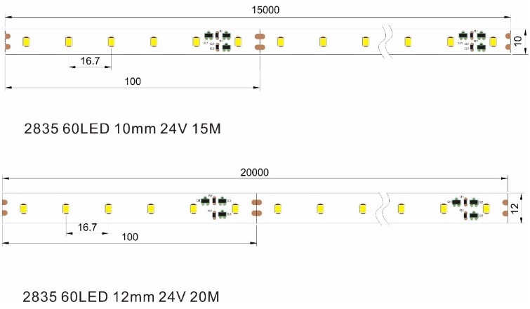 LED Wireless Non-Waterproof 60LEDs 2835 CRI90 Flexible Strip Light for Indoor