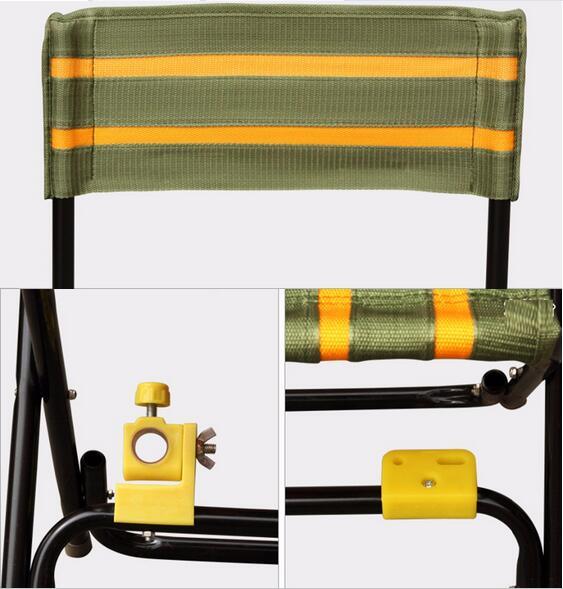 Outdoor Folding Camping Fishing Chair with Rod Holder