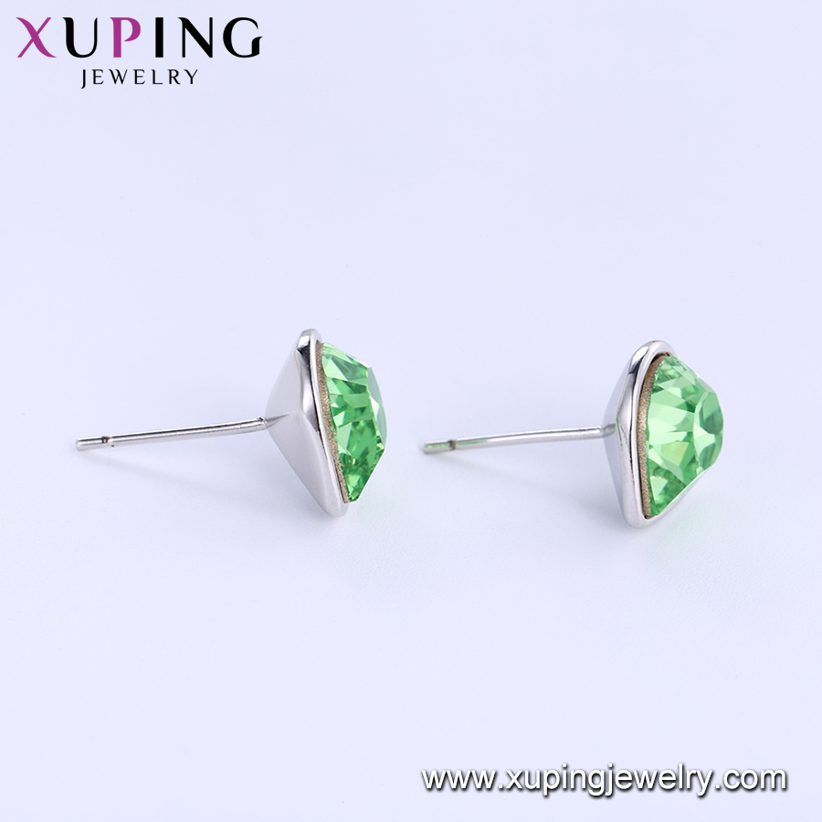 Xuping Aretes, Heart Stud White Gold Ladies Earrings Designs Pictures for Girls Crystals From Swarovski