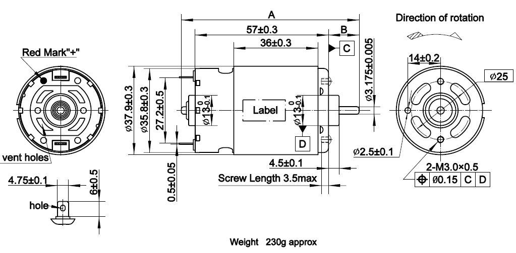 12V Electric Motor RS-555sh-5520 DC Motor for Cordless Drill