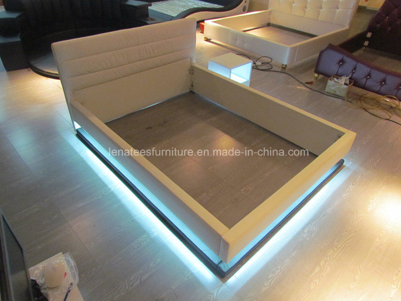 A507 LED Lighting Leather Bed 2016