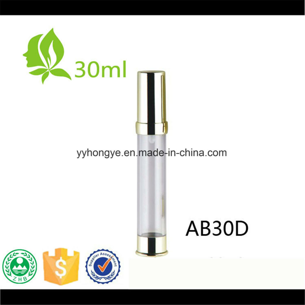 Shiny Gold Airless Pump Cosmetic Serums Bottle