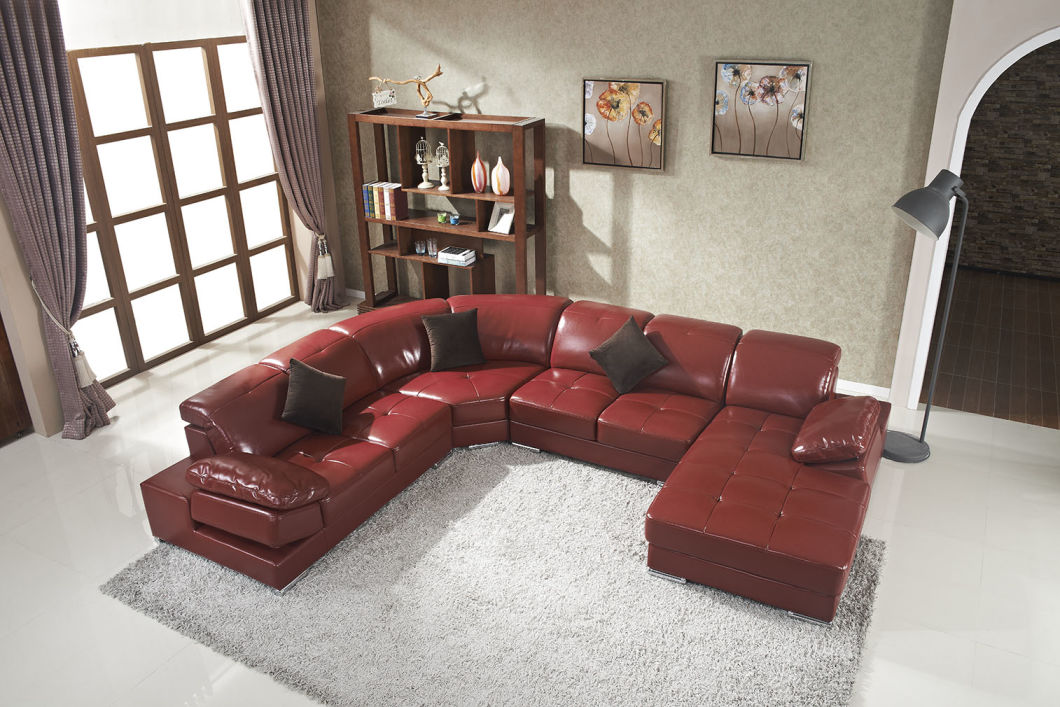 2017 Modern Leisure Leather Corner Sectional Living Room Sofa