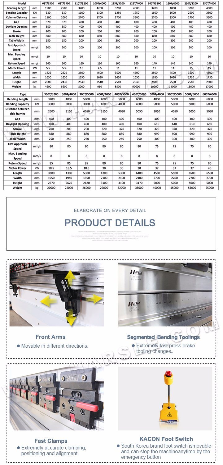 CNC Press Brakes Metal Steel Stainless Plate Sheet Bending Machine