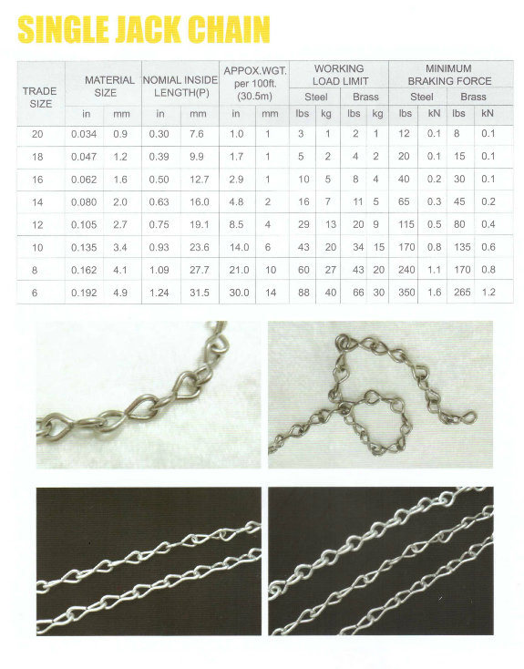 Galvanized Steel Single Jack Chain