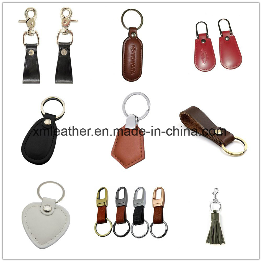 Personalized PU Leather Heart Shape Key Holder Key Chain with Ring