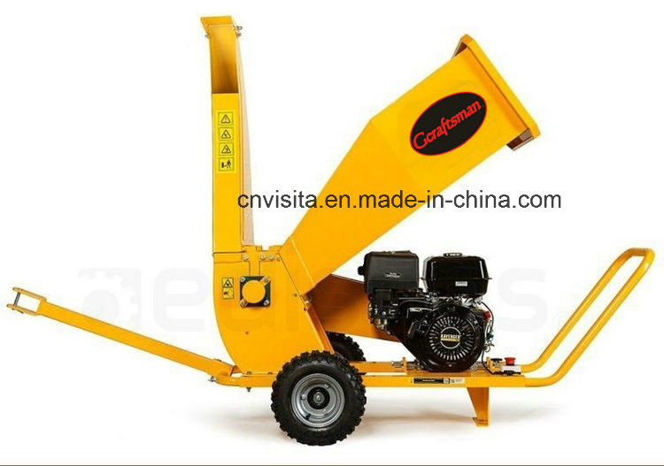 420cc 15HP Professional Gasoline Wood Chipper Shredder, Green Waste Shredder