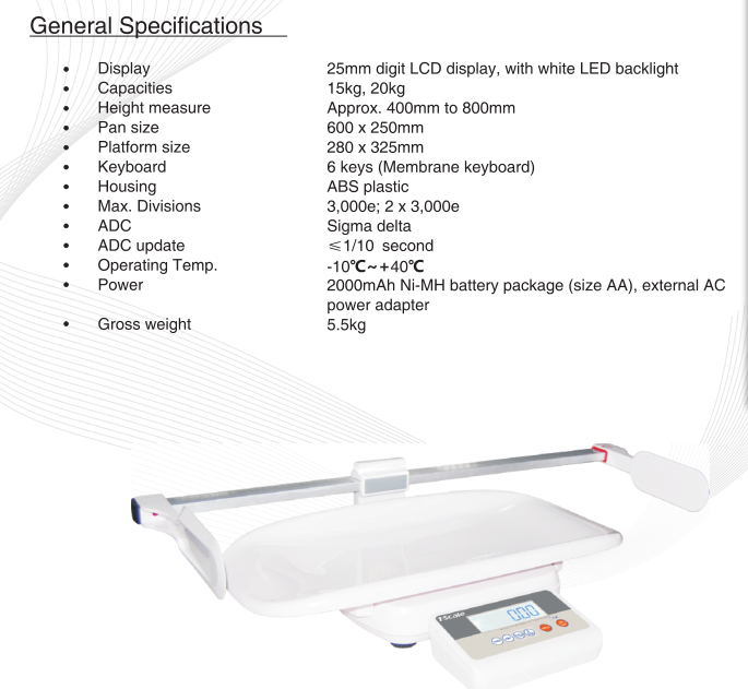 Baby Height and Weight Measure Scale Removable Tray When Baby Grow up Stand on Weight Scale