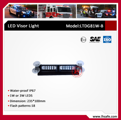 Window Mounted LED Warning Visor Light (LTDG81W-B)