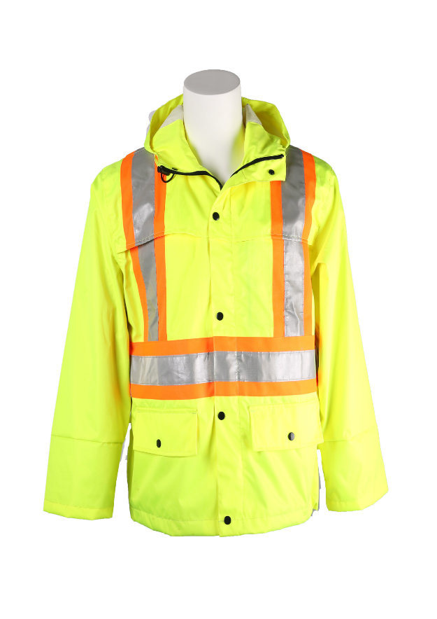 Hi-Vis Safety Reflective Waterproof and Windproof Jacket with Hood