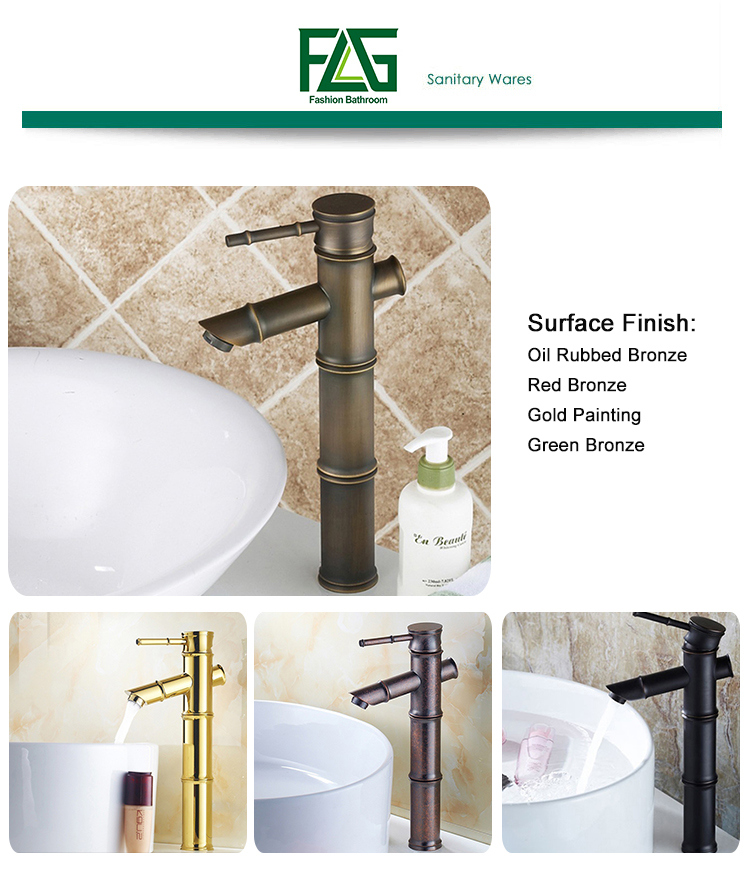 FLG Green Bronze Bathroom Basin Faucet with Single Handle