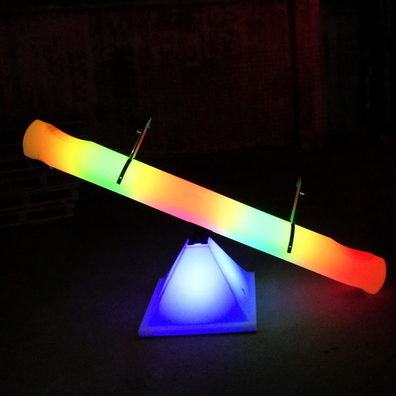 Plastic LED Glowing Outdoor Furniture Funny Small Seesaw for Children