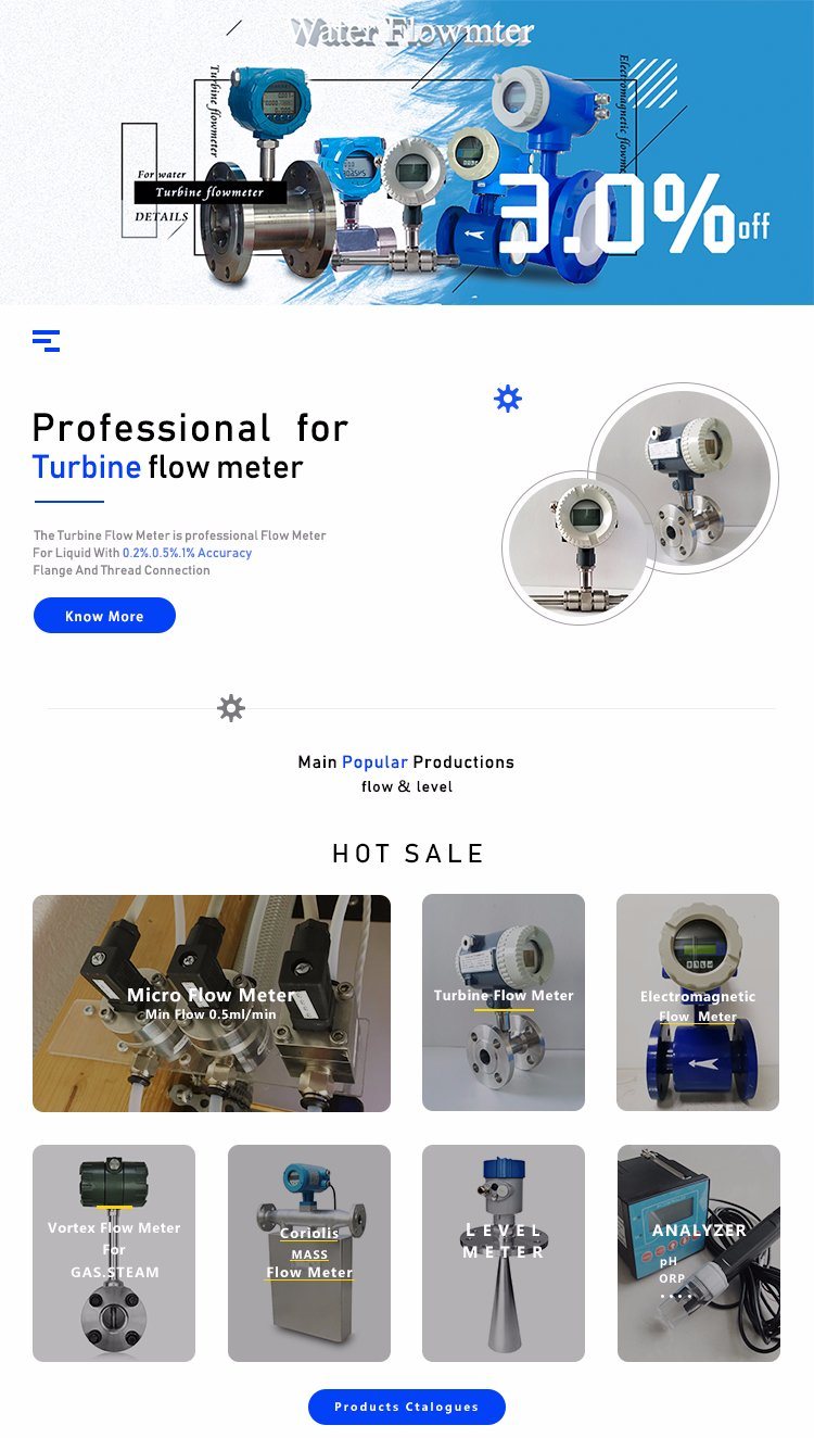 Liquid Type SS304 Surface Pulse Output Alcohol Turbine Flow Meter