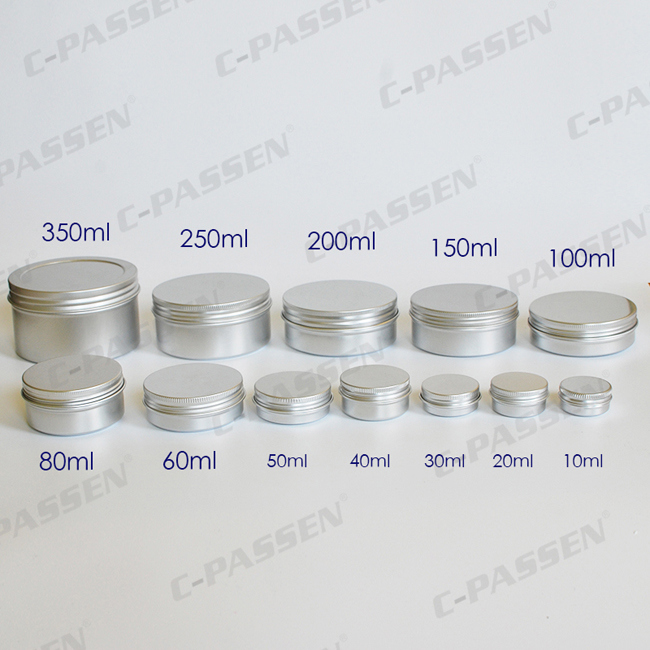 100g Cosmetic Aluminum Jar with Window Screw Lid (PPC-ATC-060)