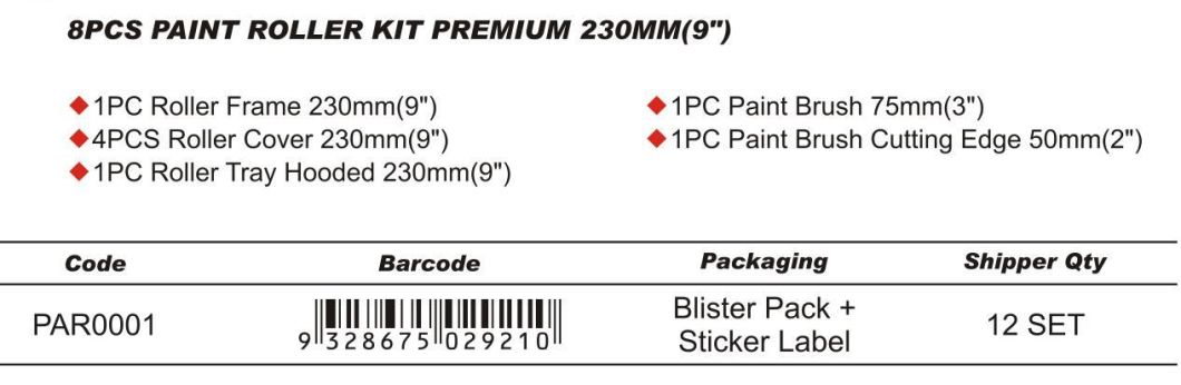 Paint Roller Kit Premium Painting Decoration Industrial Brushes Paint Brush