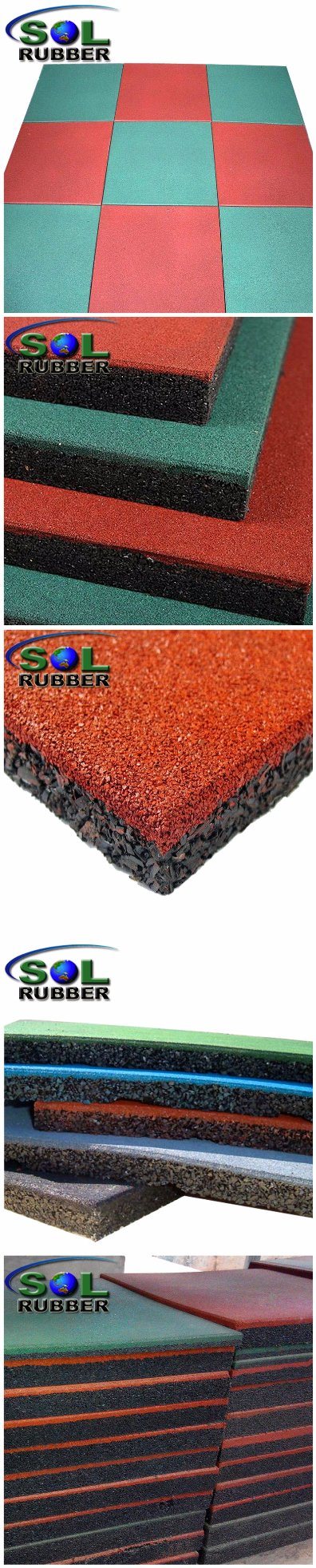 Safe and Heathy Outdoor Playground Rubber Flooring Tile