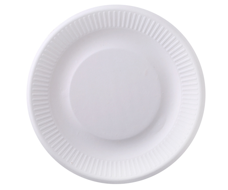 10PCS/Lot Disposable Paper Plates for BBQ 6 Inch Paper Pulp Tray Round Dessert Cake Plate Microwavable Tableware