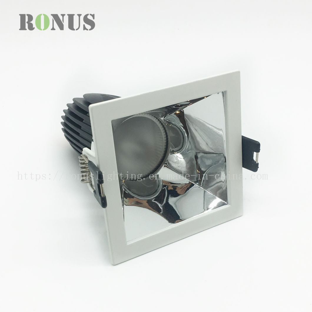 LED COB Spotlight MR16 Square 5W Spot Light Lamp Glossy Silver Ceiling Indoor Lighting Downlight