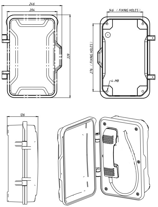 Weatherproof Ringdown Telephone for Hazardous Industry, Moisture Resistant Tunnel Hotline Telephone