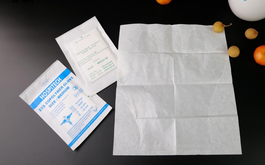 Sterile Disposable Examination Gloves Polyethylne with Paper