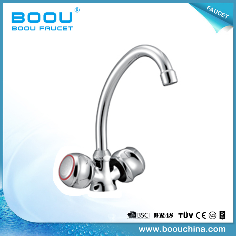Boou Deck Stalled Double Handle Washing Kitchen Basin Mixer