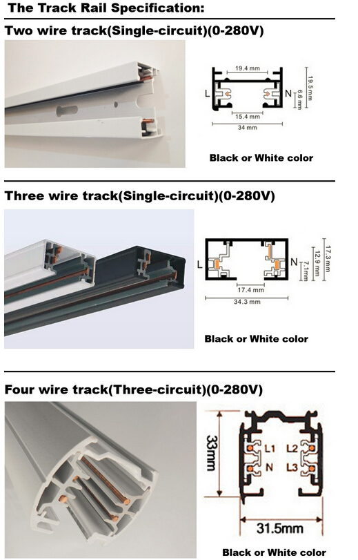 Ce RoHS 20W CREE COB Energy Saving LED Track Spotlight